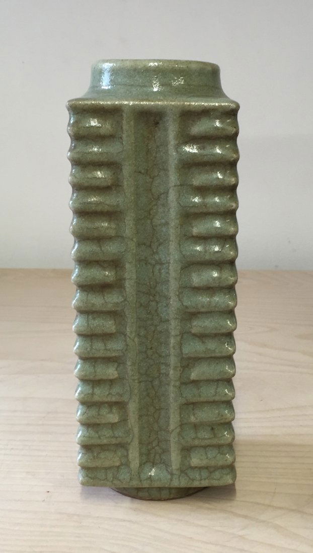 Celadon glaze gong vase. Song thru Ming Period. (1 of 4)
