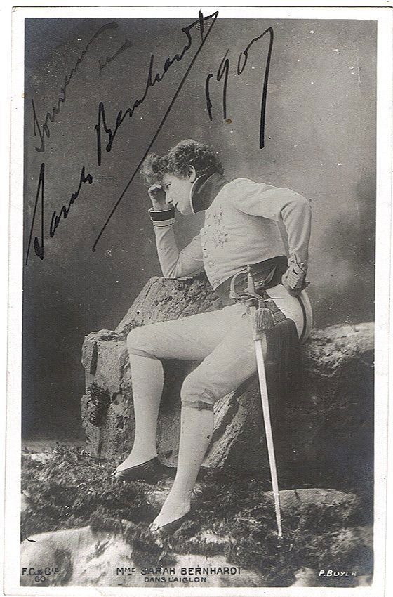 Sarah Bernhardt - 4 X 5 Photo W/ Certificate: Sarah Bernhardt- 4 X 5 Photo W/ Certificate of Authenticity Provided by Historical News Papers and Journals. Certificate Is Available upon Request. LA Ref Number: 1730