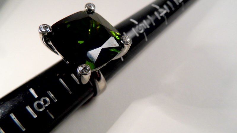 Faux Emerald CZ Mounts Sterling Silver Ring Very (1 of 5)