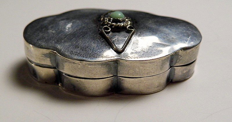 Antique Taxco Eagle Mark Mexican Sterling Silver Pill (1 of 4)