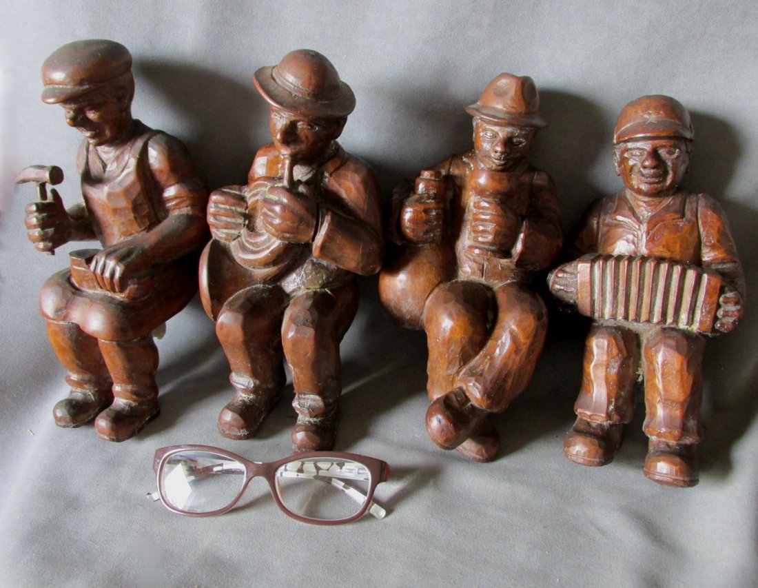 German Black Forest Carved Men, Chandelier, Shelf (1 of 5)