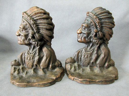 Cast Iron Arts and Crafts Native American Indian (1 of 2)