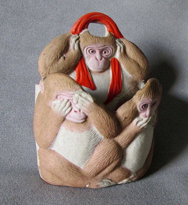 Antique Japanese Figural Monkey Match Safe (1 of 4)