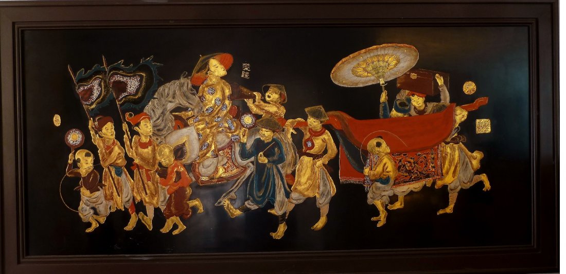 Vietnamese mid 20th Century / Lacquer Painting by (1 of 5)