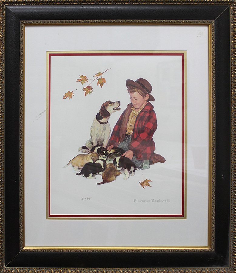 Norman Rockwell-Limited Edition Collograph-Boy and His (1 of 1)