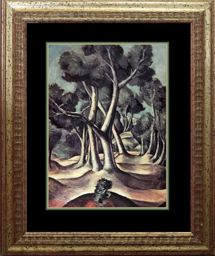 Andre Derain Der Wald Lithograph from appox 80 years: Andre Derain Color Plate Hermitage Collection. Lithograph Approx 20x24 inches Custom framed. Includes certificate of authenticity. Museum Quality Lithograph approx 80 years old. Buyer Pays Shipping Sh
