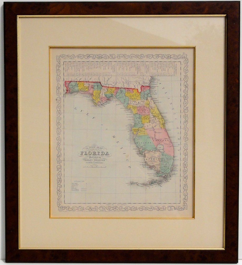 Map of Florida, 1859 (Custom Framed) (1 of 8)