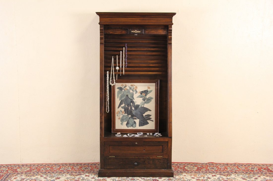 Railroad Roll Top Ticket Cabinet St Paul 1890 Oak Feb 13 2016