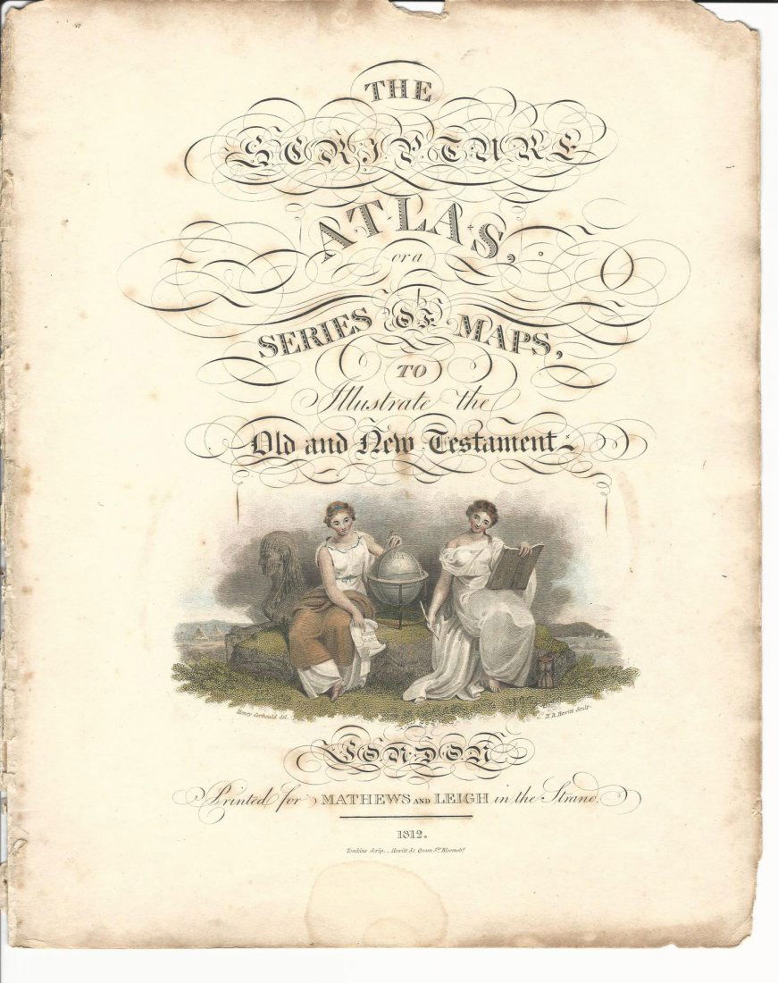 1812 Hand Colored Title Leaf Scripture Atlas (1 of 1)