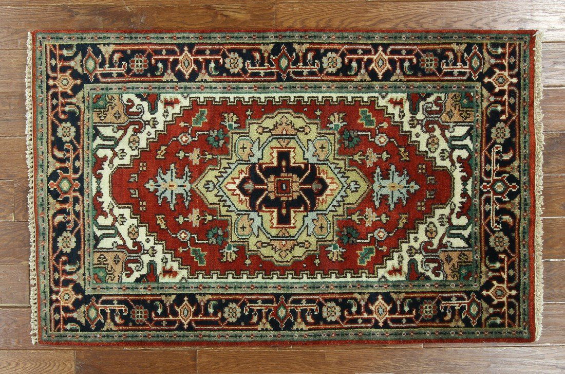 3'x5' Red Heriz Serapi Hand Knotted Wool Rug W1069 (1 of 6)