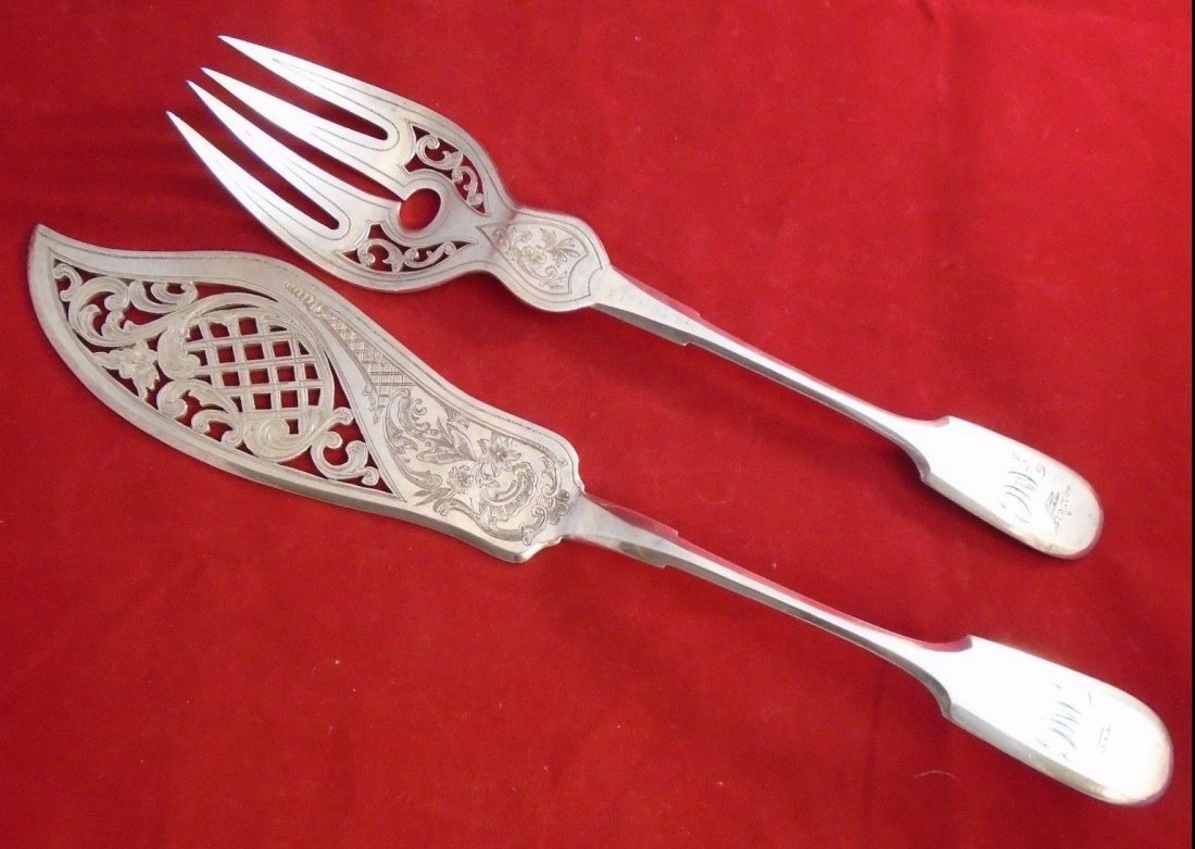 Russian silver fish serving set (1 of 7)