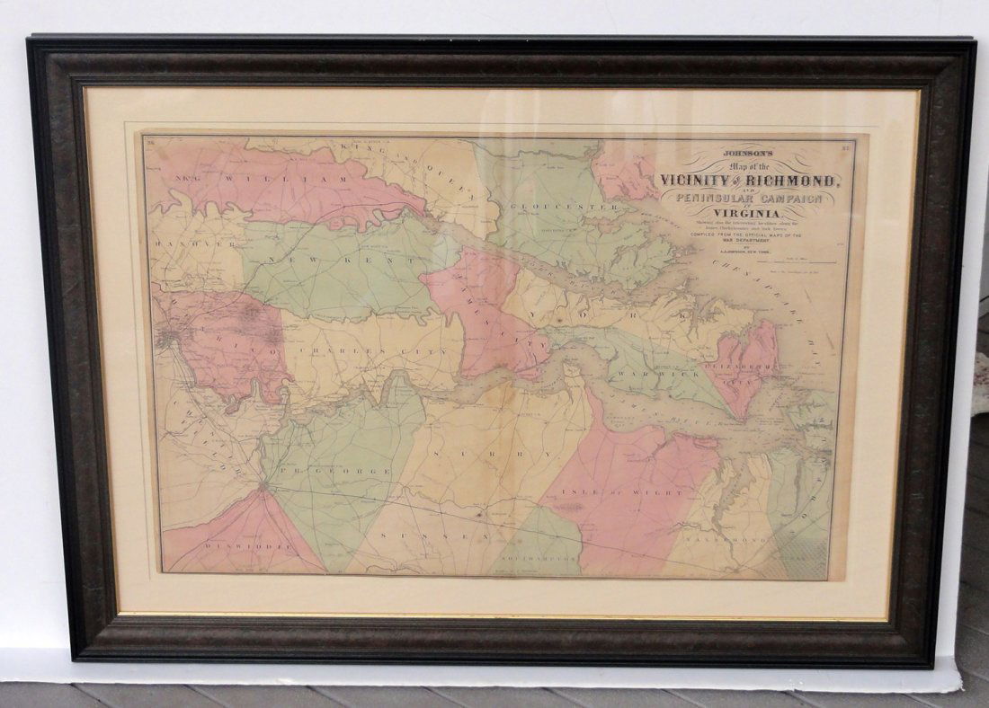 Map of Richmond, Virginia by Johnson, 1862 (James, (1 of 10)
