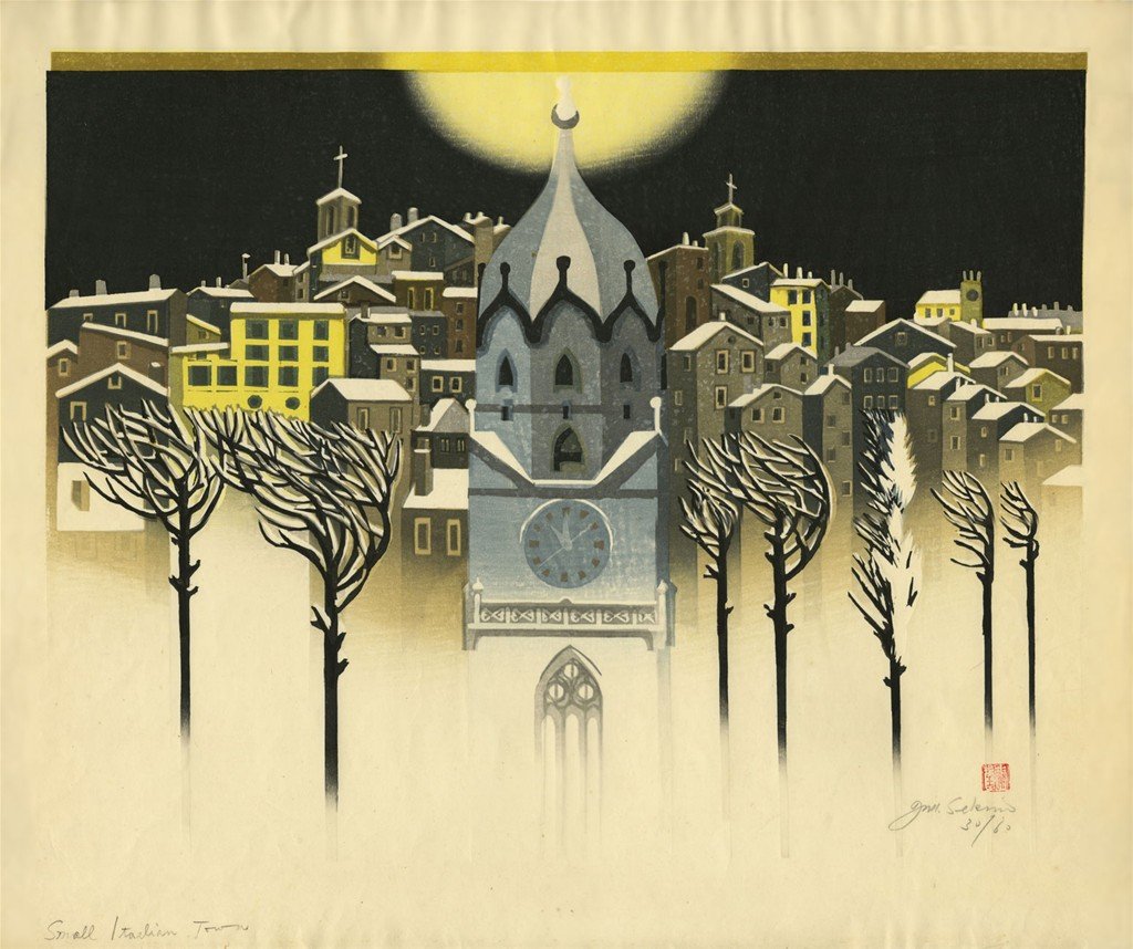 SEKINO JUNICHIRO - SMALL ITALIAN TOWN (A CLOCK TOWER) (1 of 4)