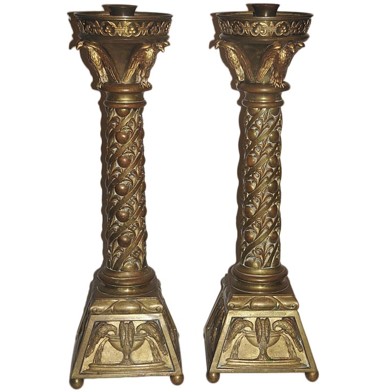 PAIR OF  GILT BRONZE CANDLESTICKS (1 of 5)