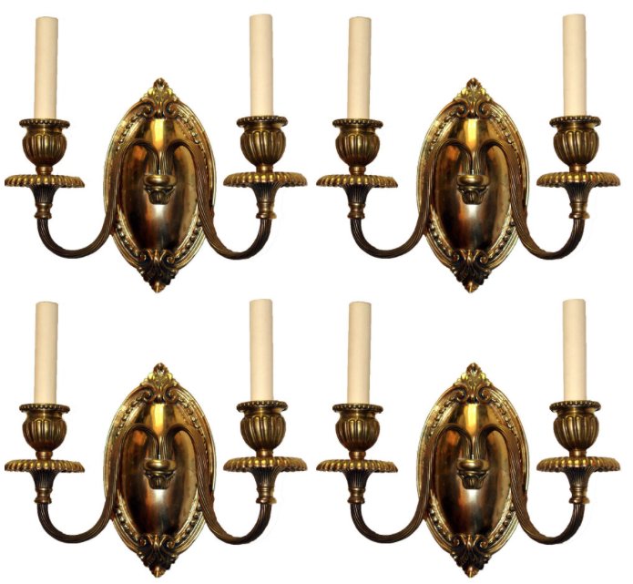 SET OF 4 BRONZE SCONCES (1 of 3)