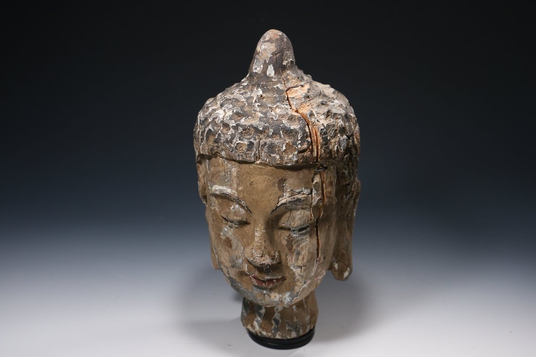 Wood Carved Buddha Head (1 of 6)