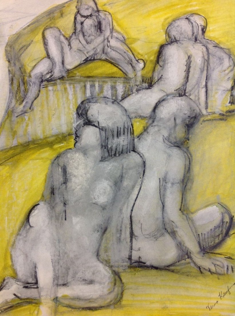 Verna Kaufman - Mix Media: Artist: Verna Kaufman Title: Unknown Medium: Pastel and Charcoal Mix Media Dimensions: 15" x 10" Signed: yes Buyer Pays Shipping Ships from California Reference Number: FNG1-11