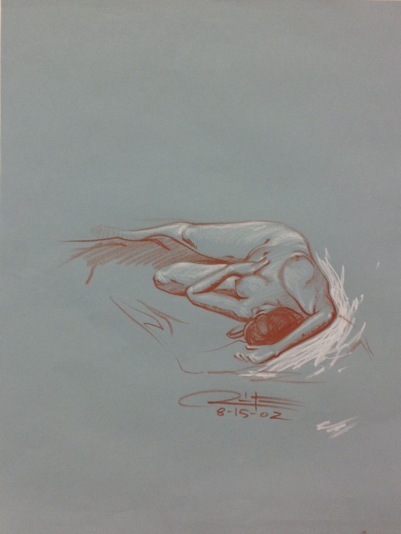 Nude Charcoal Sketch - unidentified signature: Original Nude Charcoal Sketch. Signed and dated, yet we can't make out the artist but we do recognize the talent Buyer Pays Shipping Ships from California Reference Number: FNG1-17