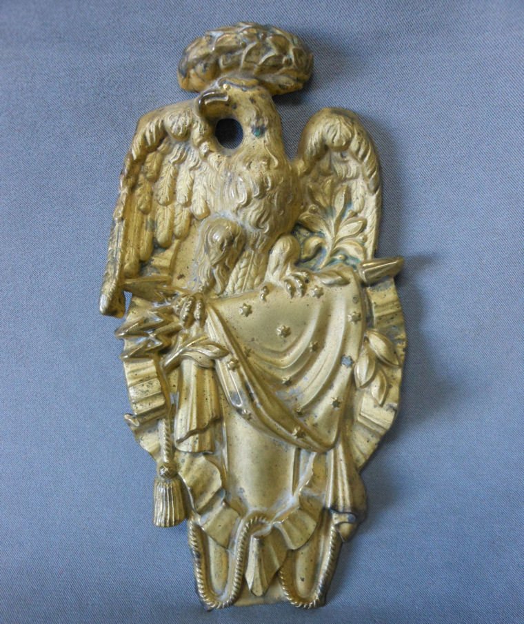 c1860s Patriotic Eagle & Flag Dore Brass Architectural (1 of 2)