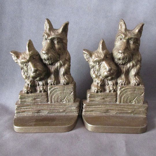 Art Deco Scotty Dog Bookends, Scottish Terrier (1 of 2)