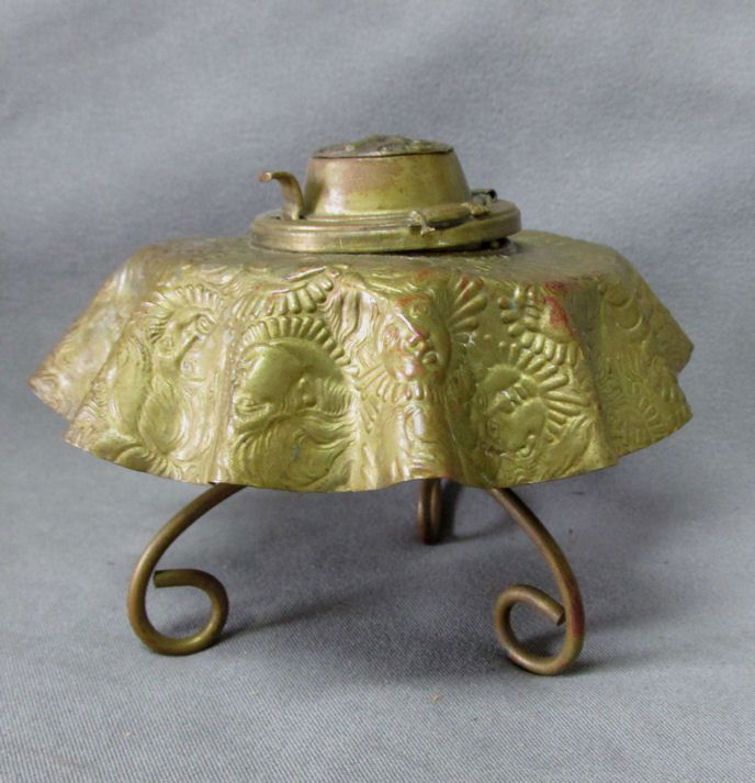 Whimsical Antique Miniature Table with Owls Inkwell (1 of 6)