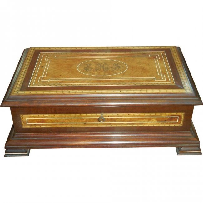 Superb Antique Marquetry Inlaid Jewelry Casket Box (1 of 4)