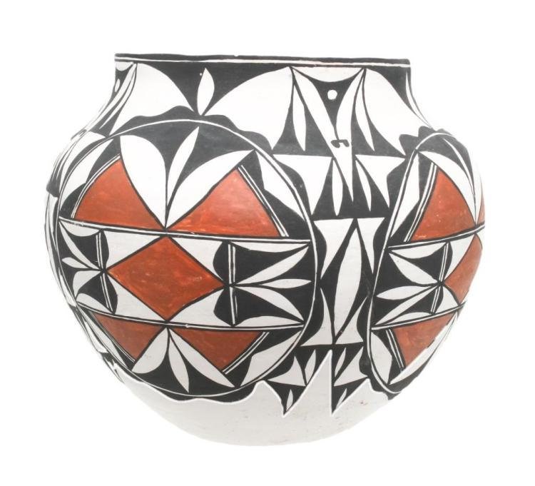 Native American Acoma Sky City Poly Chrome Pottery (1 of 2)
