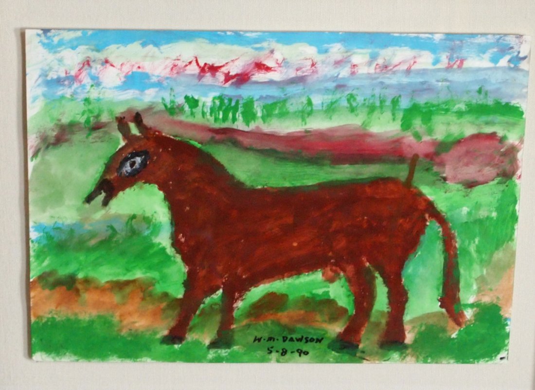 Painting of a Grazing Horse by Self-Taught Artist (1 of 2)