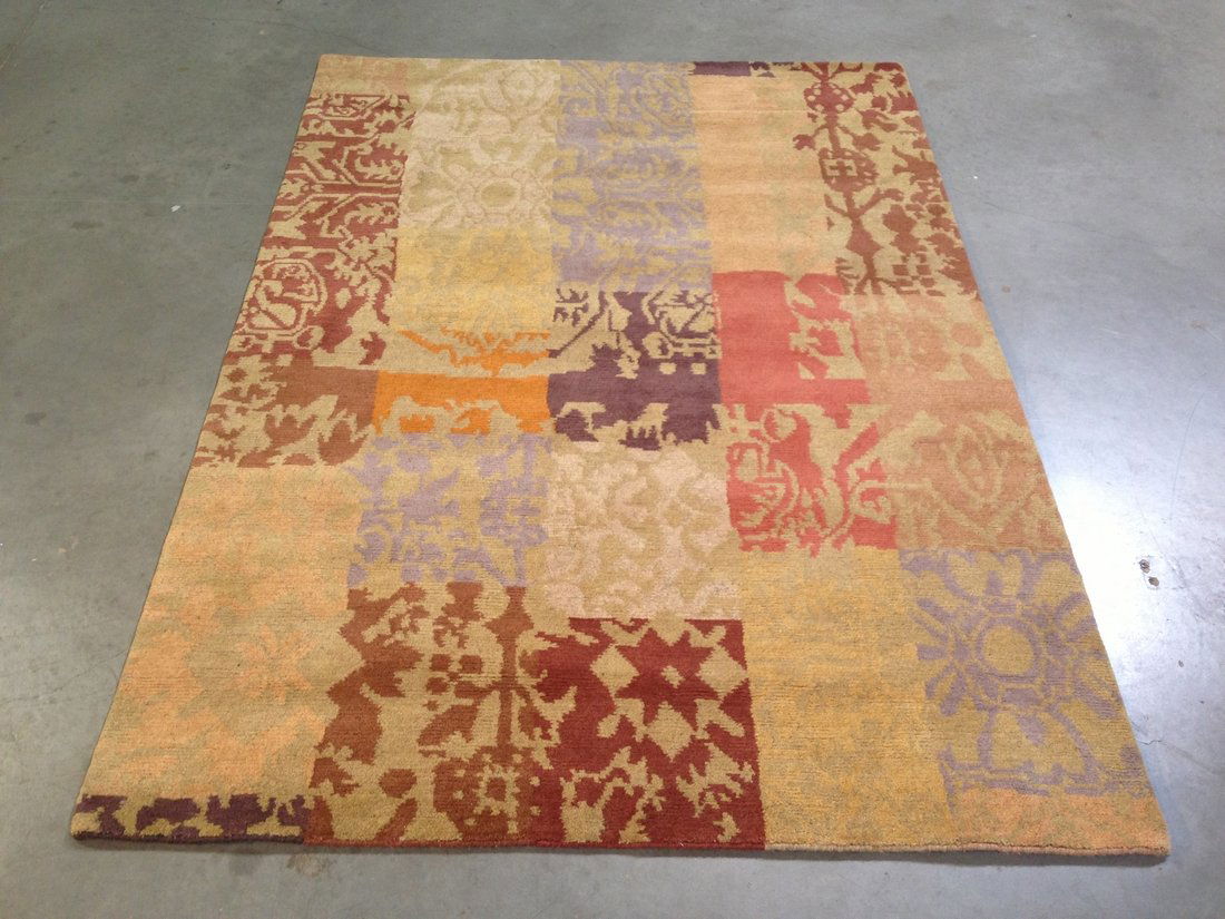 5x8 STUNNING ART DECO TIBETIAN STYLE HAND KNOTTED RUG (1 of 6)