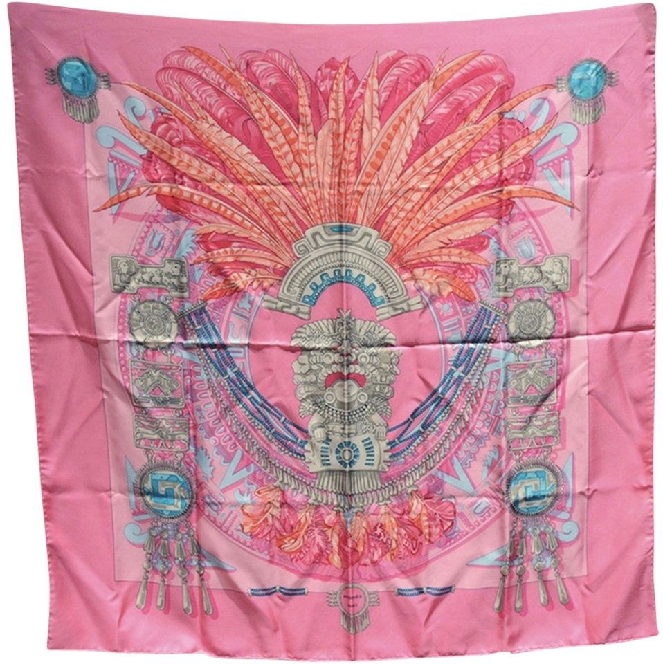 Hermes Rare Mexique Silk Scarf In Pink (1 of 6)