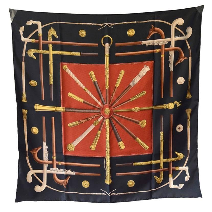 Authentic Hermes Vintage Cannes Et Pommeaux Silk Scarf (1 of 7)