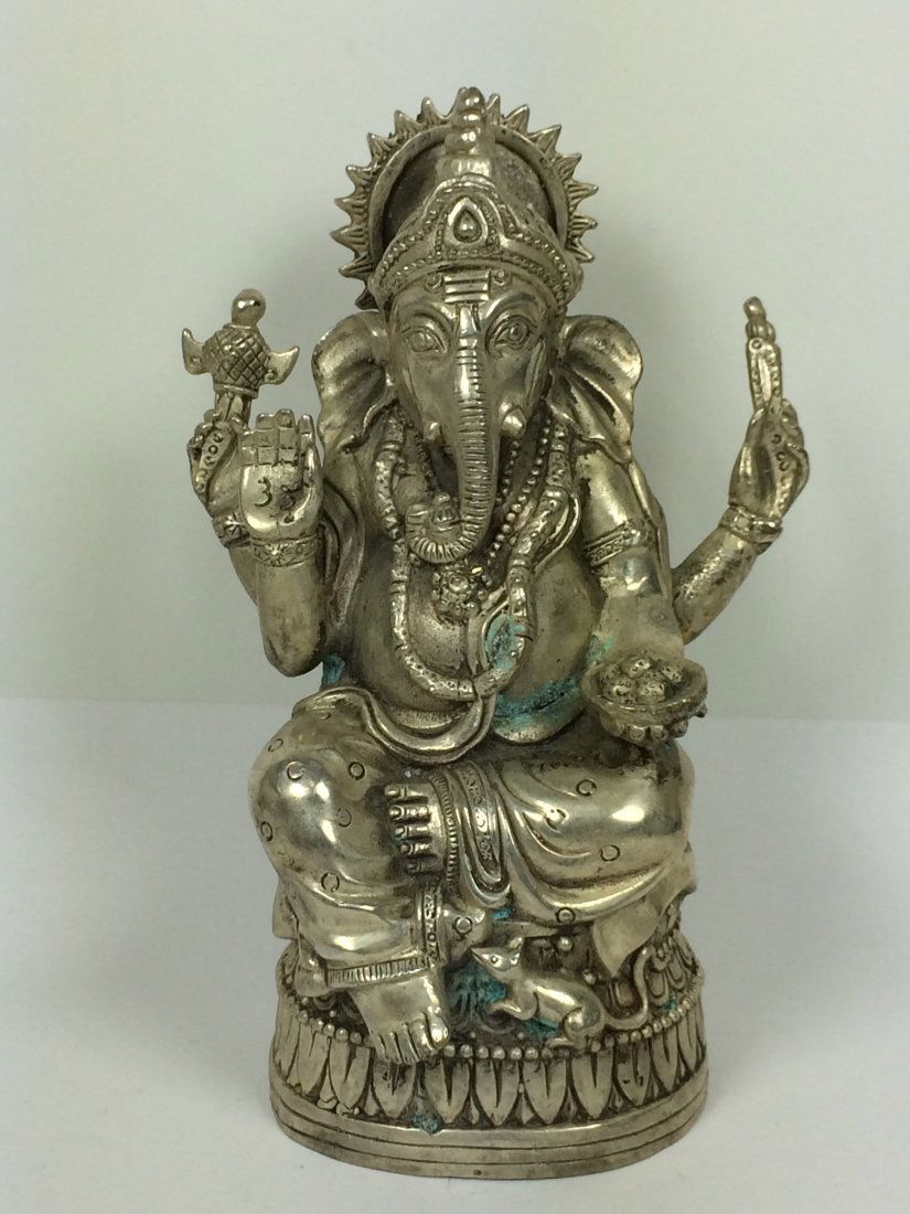 White Metal Ganesh Statue (1 of 6)