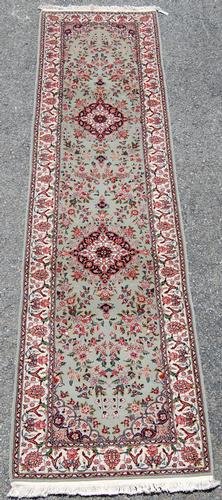 STUNNINGLY GORGEOUS SILK BLEND TABRIZ DESIGN RUNNER (1 of 4)