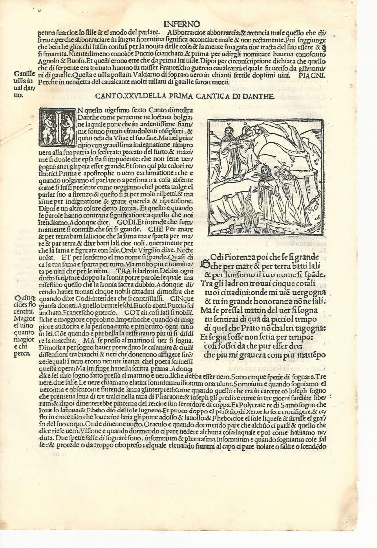 1507 Leaf Dante Divine Comedy w/ Woodcut (1 of 1)