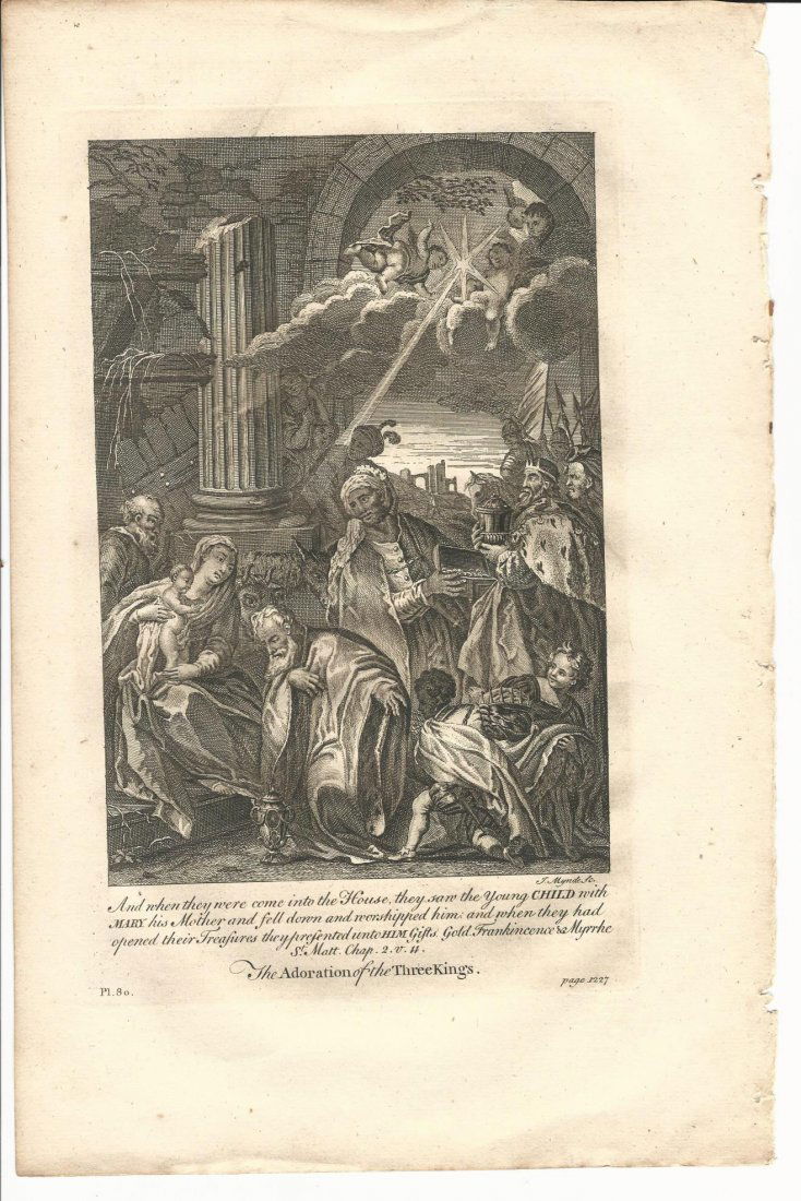 1752 Engraving The Adoration Three Kings (1 of 1)