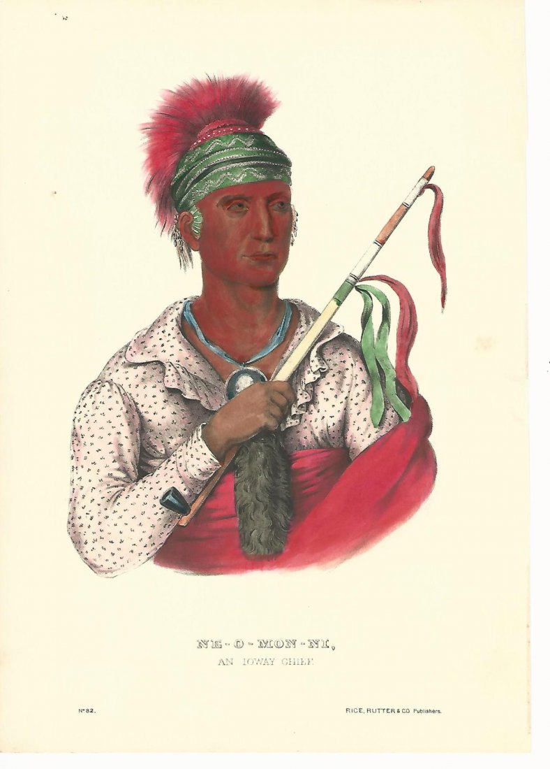 1855 Handcolored Ioway Chief by Rice Rutler (1 of 1)