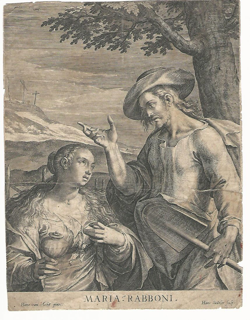 1580 Engraving Sadeler Jesus Appears to Mary (1 of 1)