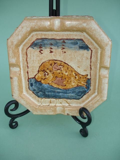Spanish Pottery & Tile Sea Monster Tile A057 (1 of 3)