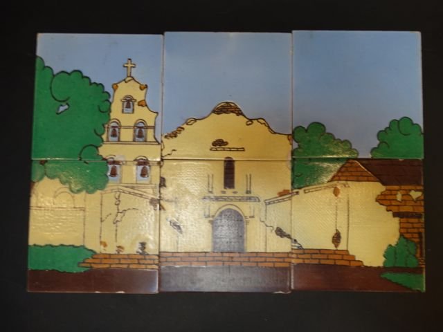 Rare Taylor San Diego Mission Pictorial Tiles CA550 (1 of 8)