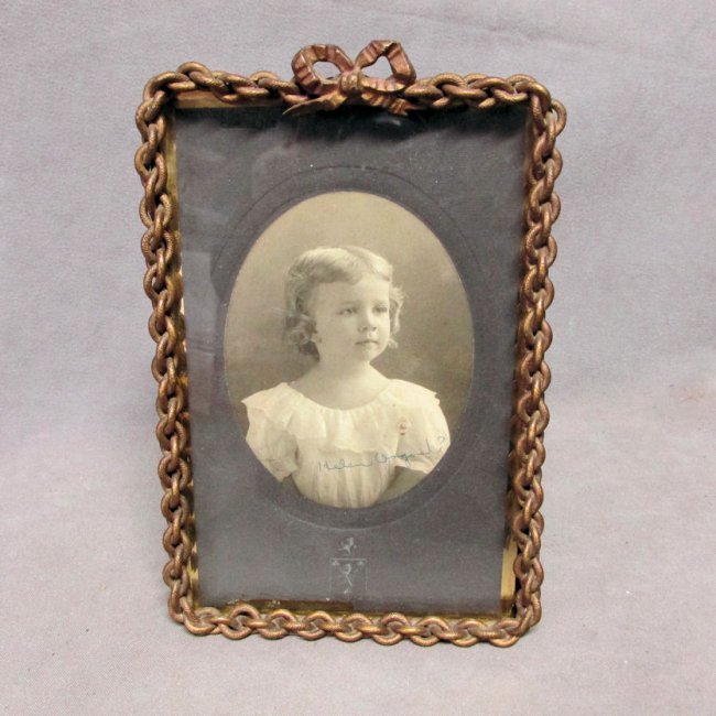 Antique Victorian Endless Chain Picture Frame with Bow (1 of 3)