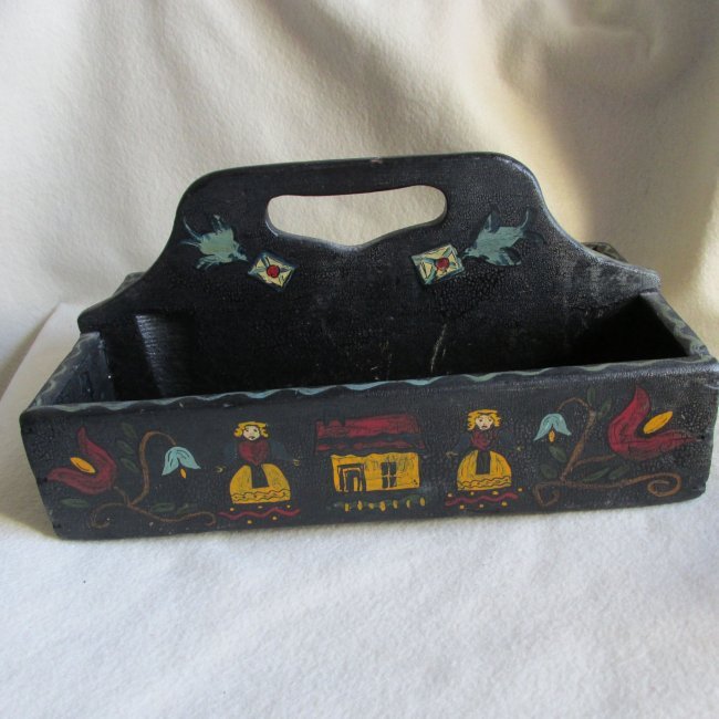 Antique Pennsylvania Folk Art Tole Ware, Tote Box (1 of 6)