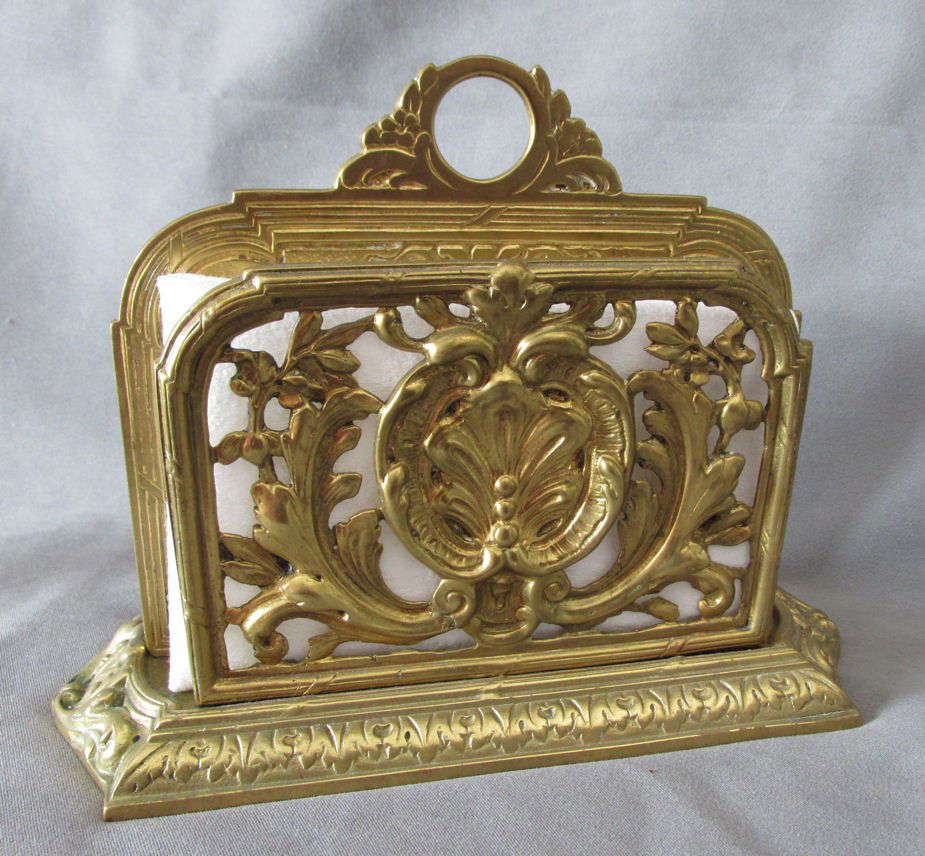 Art Nouveau, Victorian Gilt Brass Letter Holder (1 of 4)