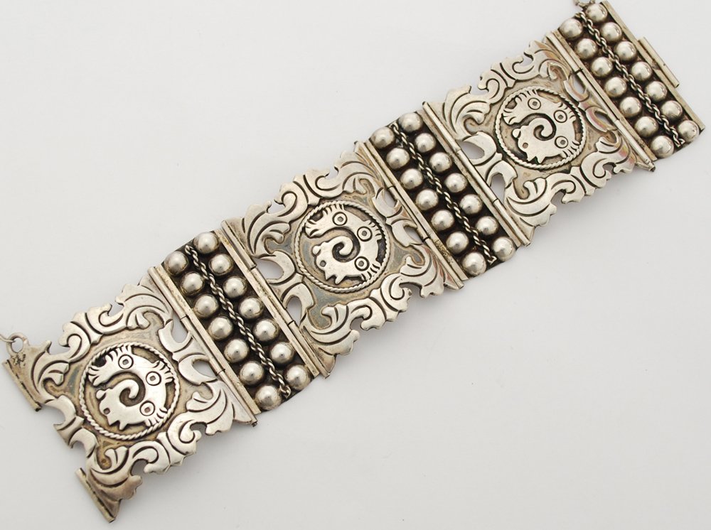Taxco Mexico Sterling Silver Early Modernist Bracelet (1 of 5)