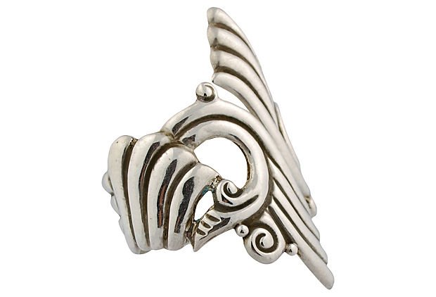 Mexican Sterling Silver Hinged Clamper Bracelet (1 of 6)