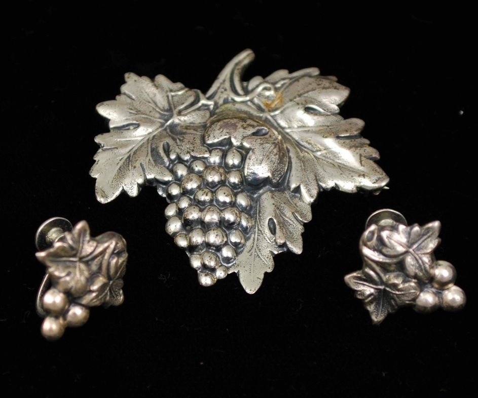 Vintage Sterling Silver Demi Parure Of Grapes And (1 of 6)