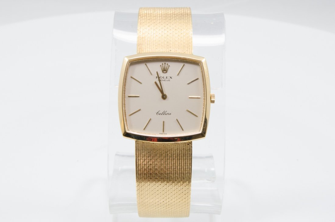 Rolex 3574: Brand: Rolex Model: 3574 Serial: 650 Cellini, 18KT yellow gold case and bracelet, white dial Reference Number: 1398 Weight: 44dwt Size: 7 inch wrist