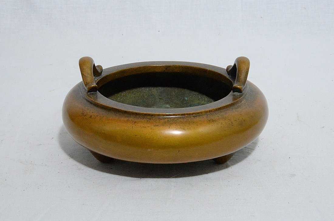 Chinese Tripod Bronze incense Burner With Studio Mark (1 of 7)