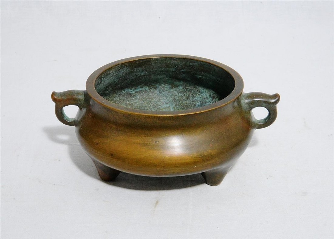 Chinese Tripod Bronze incense Burner With Studio Mark (1 of 7)