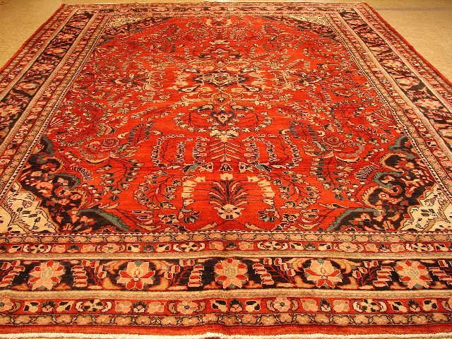 Semi antique large 13'.4"x10'.7" Persian Lilihan carpet (1 of 5)