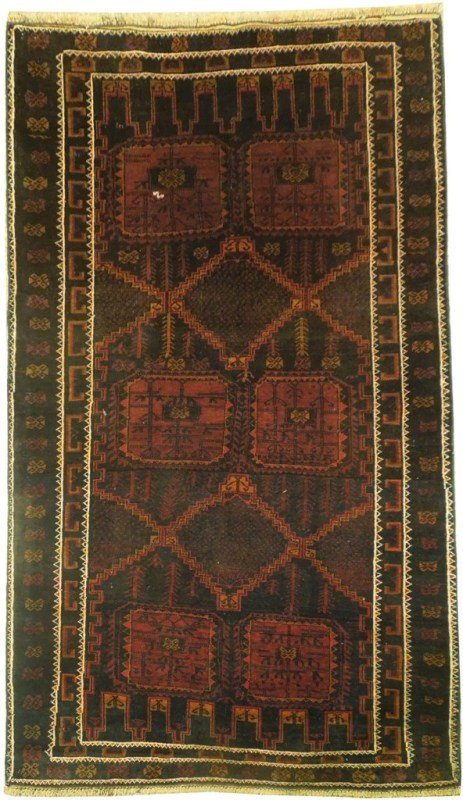  Semi antique wool on wool 6'.3"x3'.8" Turkoman rug (1 of 6)